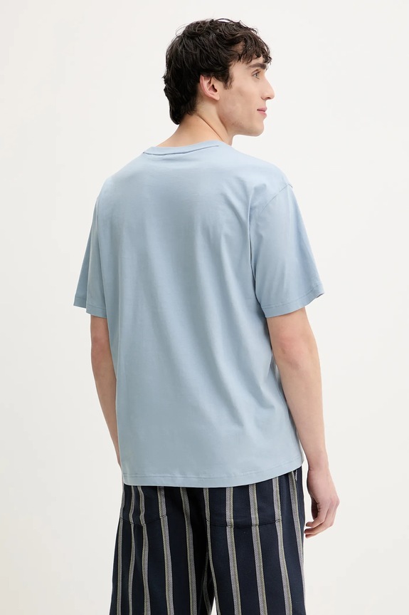 Bavlnené tričko HUGO 50538246 modrá SS25