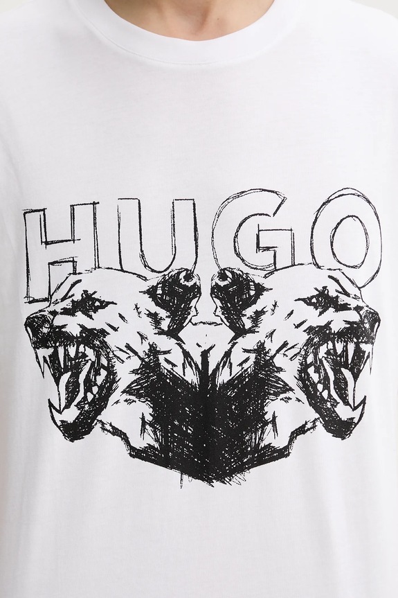 HUGO t-shirt bawełniany Durro biały 50538257