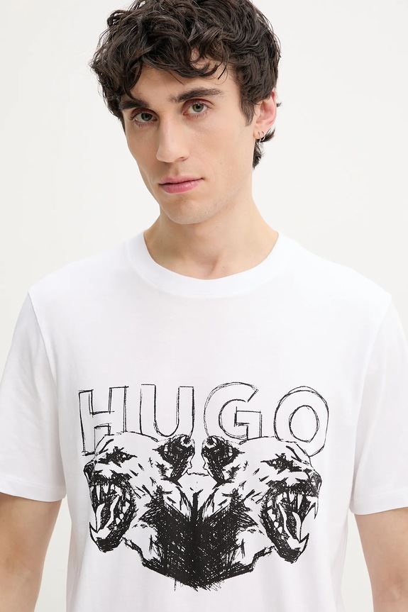 HUGO t-shirt bawełniany Durro 50538257 biały