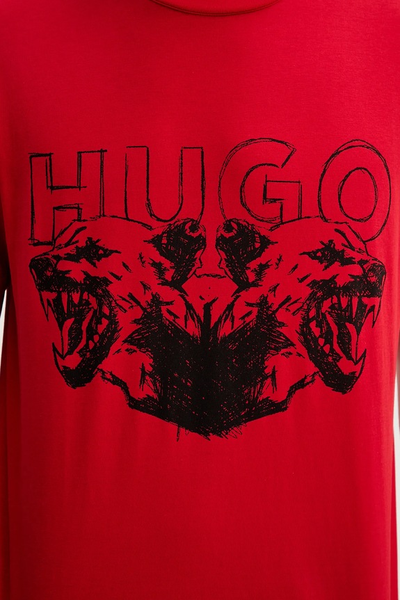 Bavlnené tričko HUGO Durro 50538257 červená