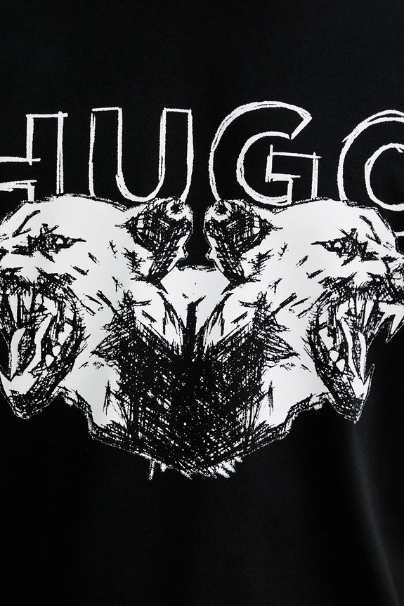 Bavlnené tričko HUGO Durro 50538257 čierna