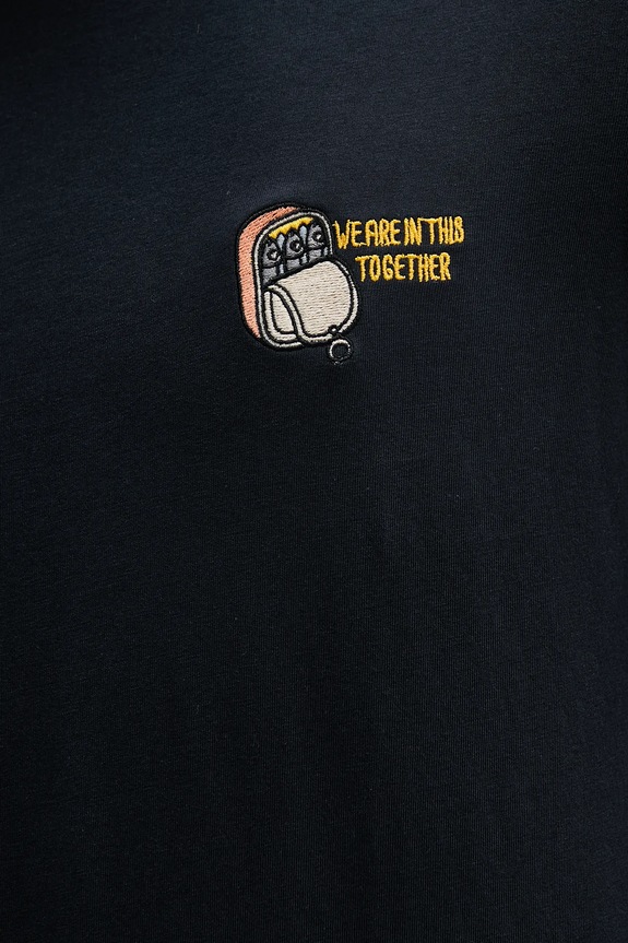 Bavlnené tričko Lindbergh 30.400235.NAVY.BLUE tmavomodrá