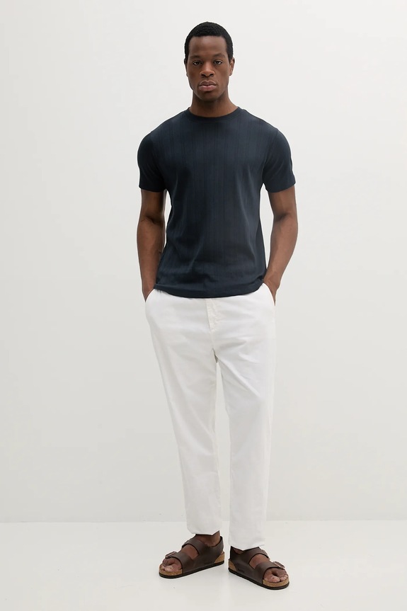 Lindbergh t-shirt bawełniany 30.400315.NAVY granatowy SS26