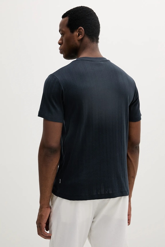 Odzież Lindbergh t-shirt bawełniany 30.400315.NAVY granatowy