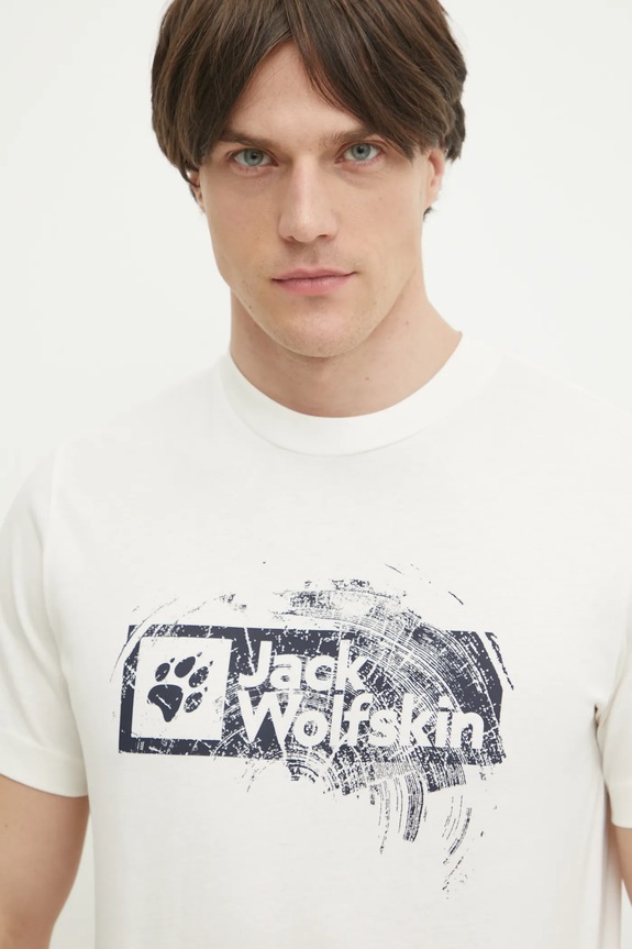 Jack Wolfskin tricou Brand bej A64116