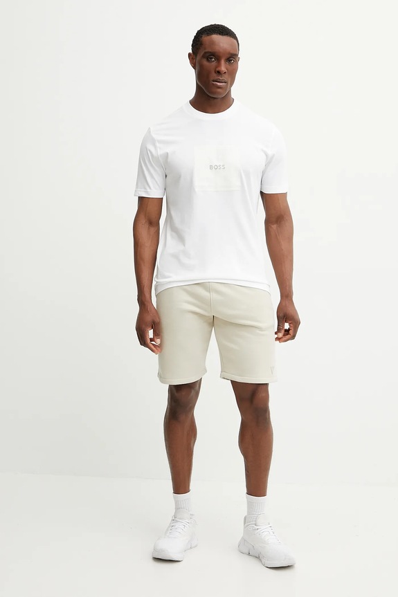 BOSS Green t-shirt bawełniany 50538096 biały SS25