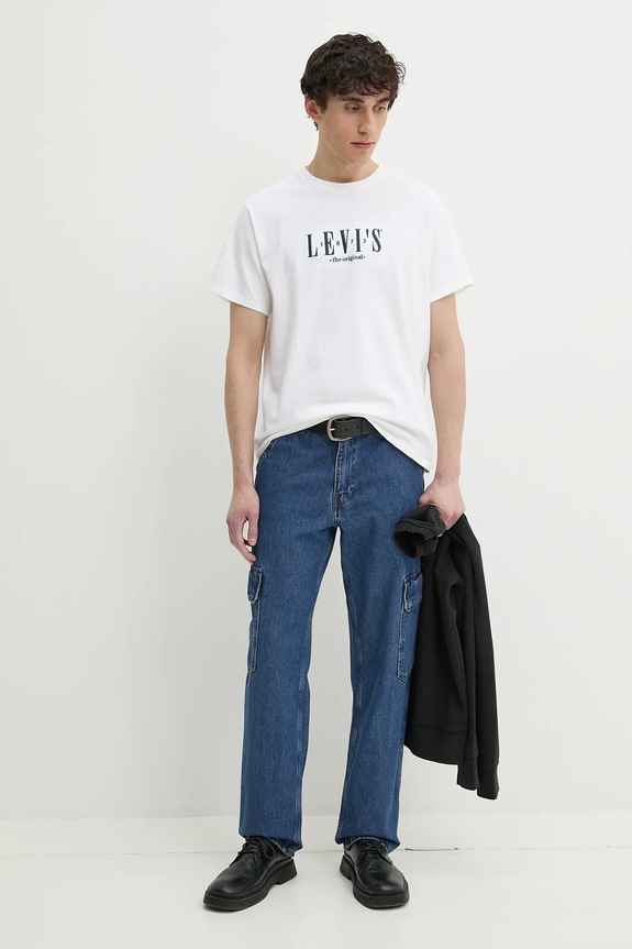 Levi's t-shirt bawełniany SS RELAXED FIT TEE 16143.1675 biały SS25