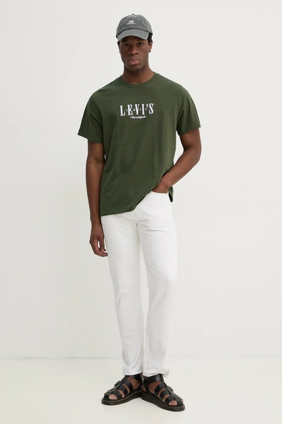 Levi's pamut póló SS RELAXED FIT TEE 16143.1676 zöld SS25