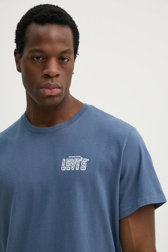 Βαμβακερό μπλουζάκι Levi's SS RELAXED FIT TEE μπλε 16143.1923