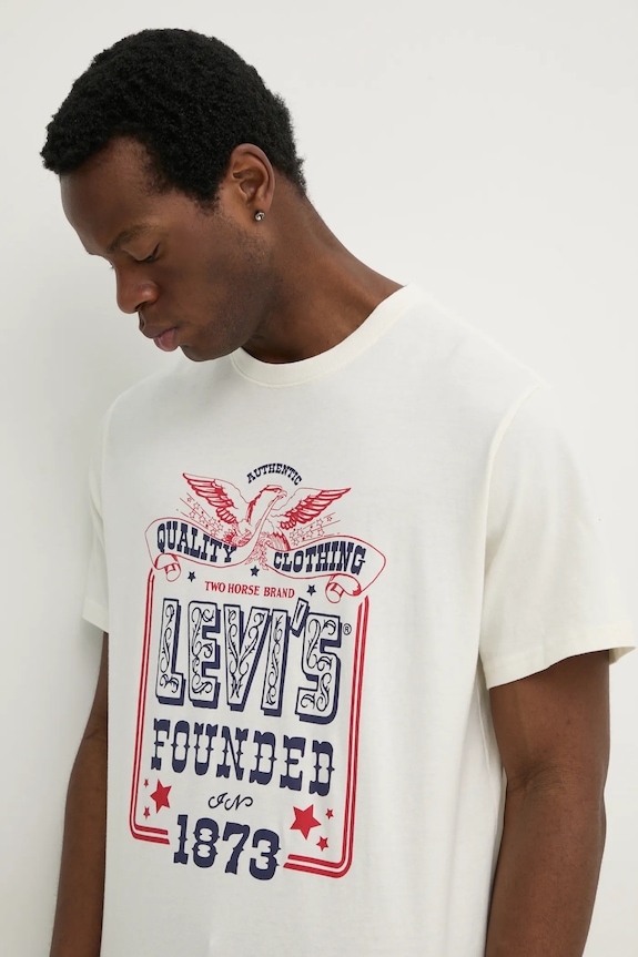 Bavlněné tričko Levi's SS RELAXED FIT TEE béžová 16143.1924