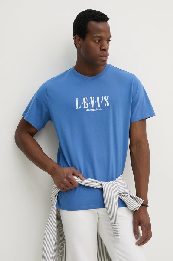 Levi's tricou din bumbac SS RELAXED FIT TEE imprimeu violet 16143.1925