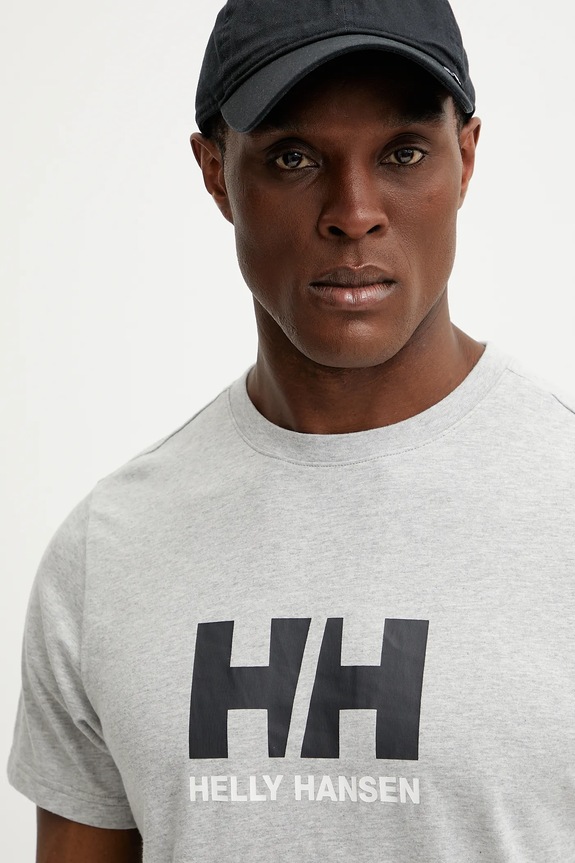 Pamučna majica Helly Hansen HH LOGO siva 54596