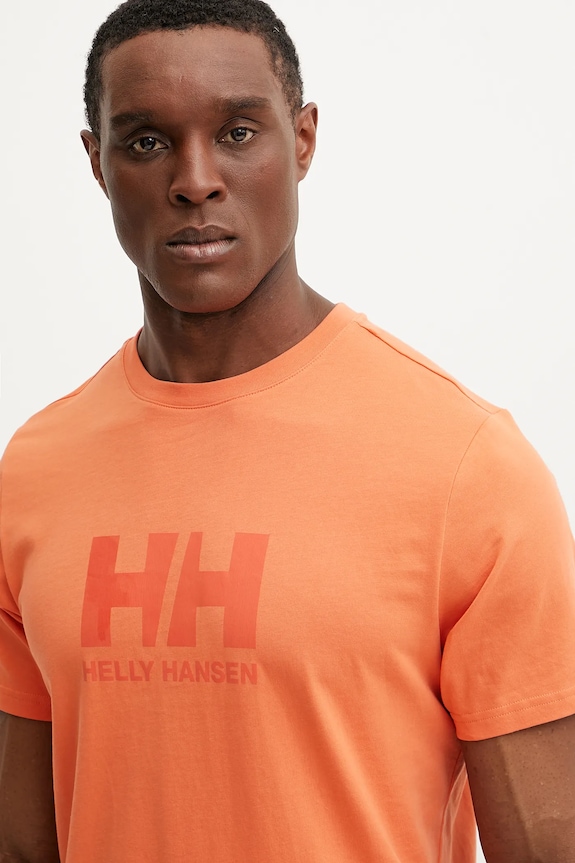 Pamučna majica Helly Hansen HH LOGO narančasta 54596