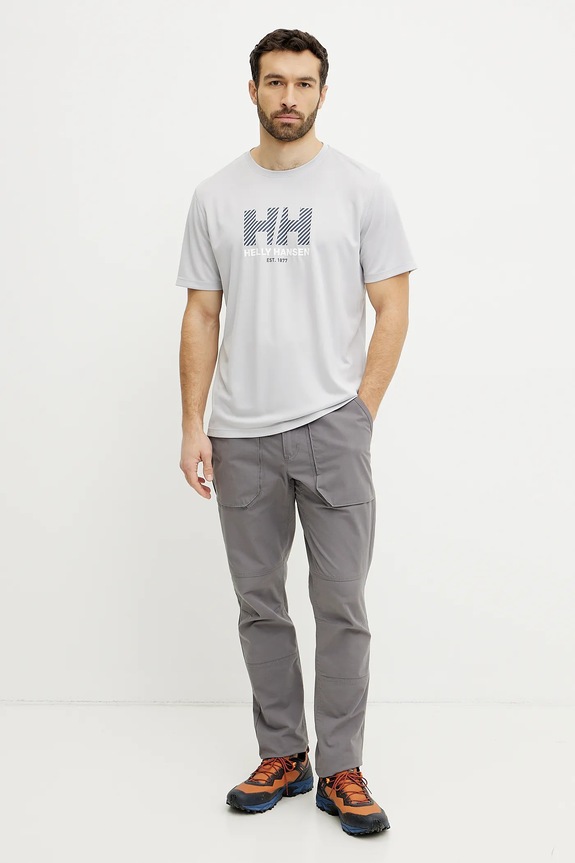 Helly Hansen t-shirt sportowy Tech Graphic 49574 szary SS25