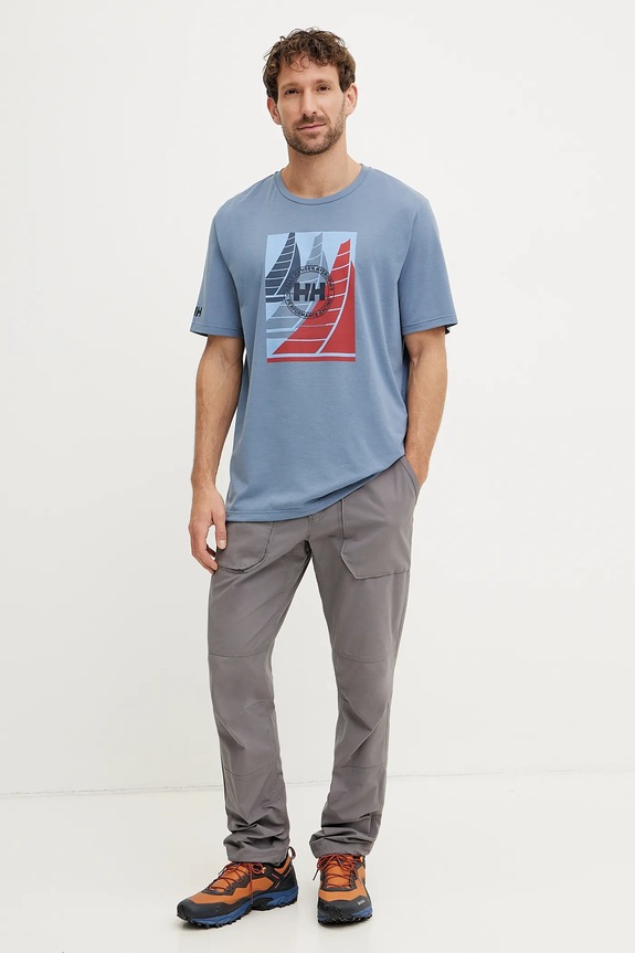 Helly Hansen t-shirt sportowy Race Graphic 34419 niebieski SS25