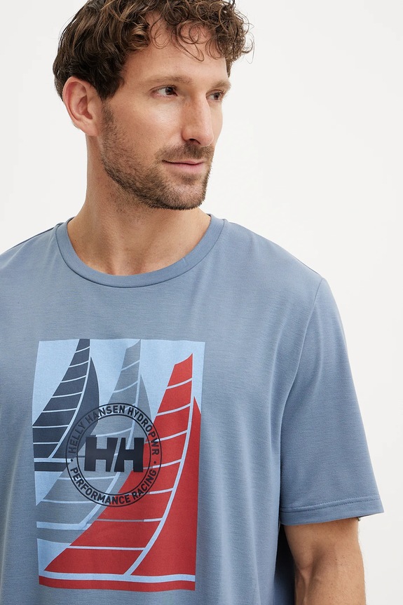 Helly Hansen t-shirt sportowy Race Graphic niebieski 34419