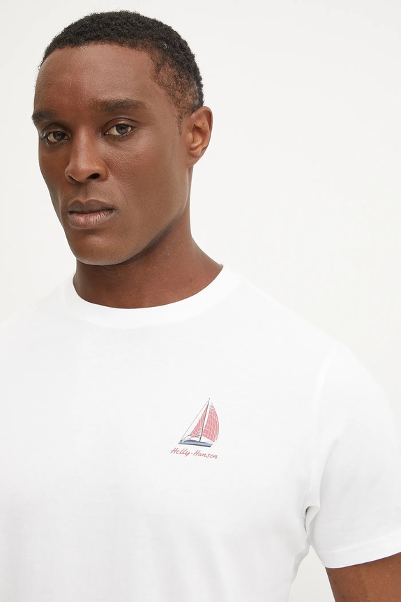 Odzież Helly Hansen t-shirt bawełniany SHORELINE 54601 biały