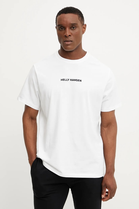 Βαμβακερό μπλουζάκι Helly Hansen CORE βαμβάκι λευκό 54598