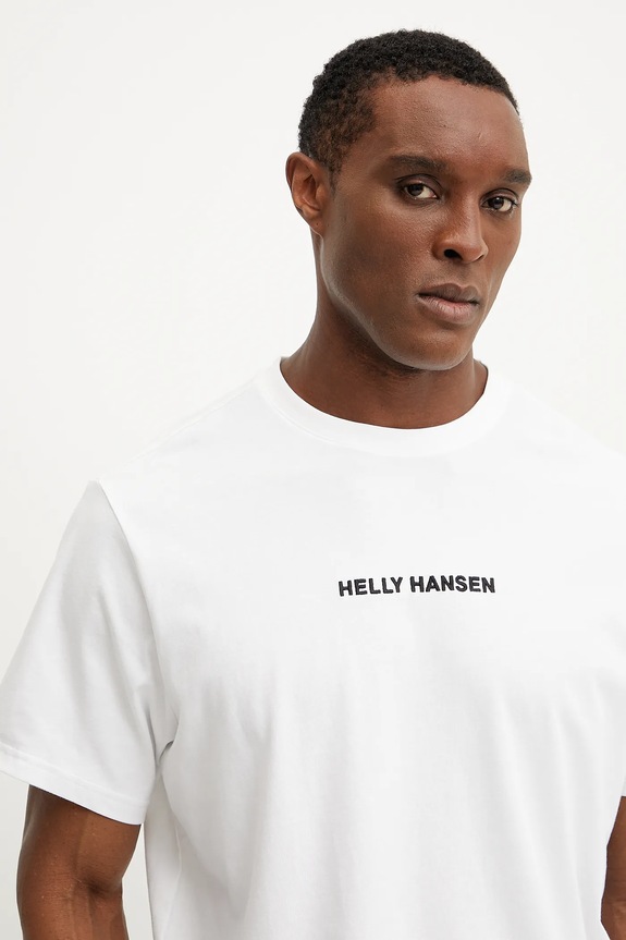 Βαμβακερό μπλουζάκι Helly Hansen CORE λευκό 54598