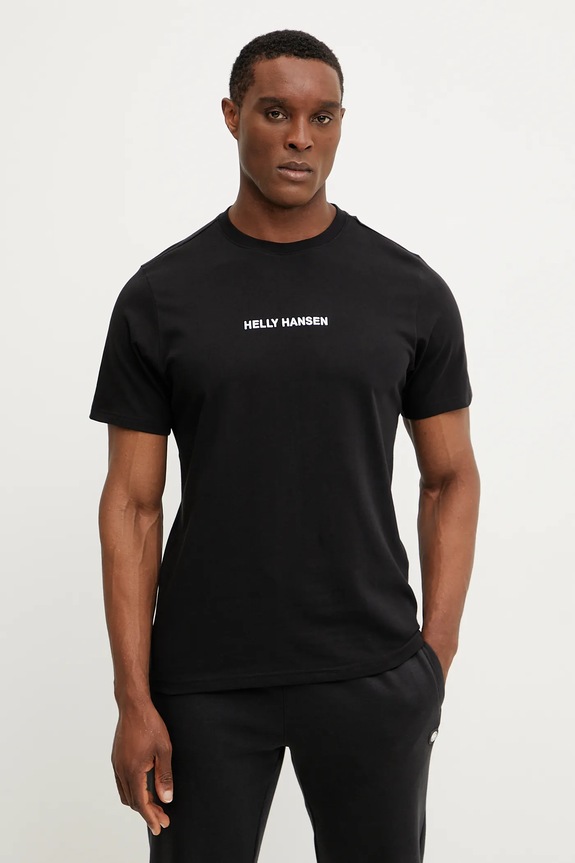 Βαμβακερό μπλουζάκι Helly Hansen CORE 54598 μαύρο SS26