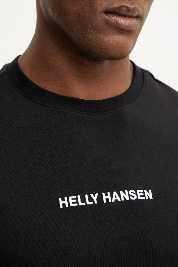 Βαμβακερό μπλουζάκι Helly Hansen CORE μαύρο 54598