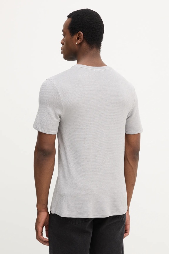 Tričko BOSS Rib T-Shirt 50509328 sivá AW25