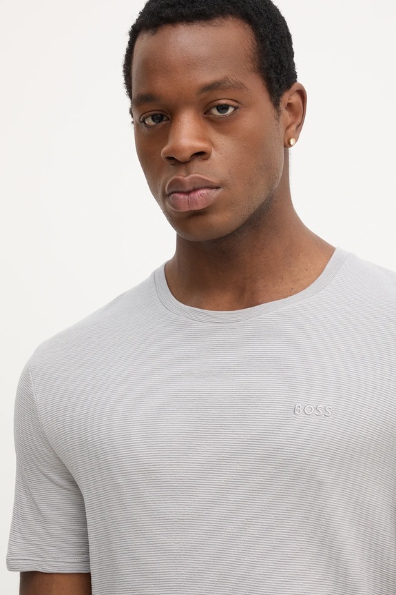Oblečenie Tričko BOSS Rib T-Shirt 50509328 sivá
