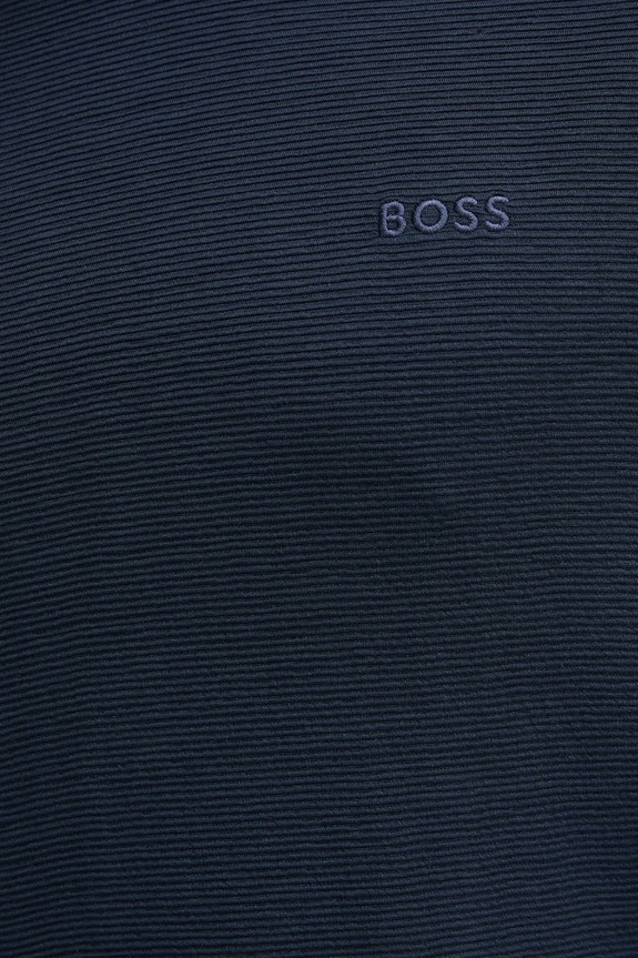 Tričko BOSS Rib T-Shirt tmavomodrá 50509328
