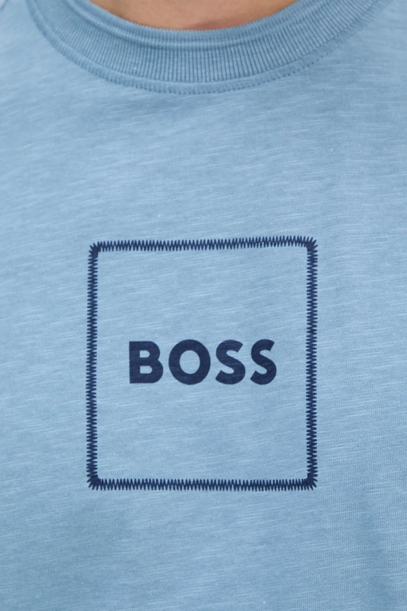 BOSS Orange tricou din amestec de in 50536729 albastru