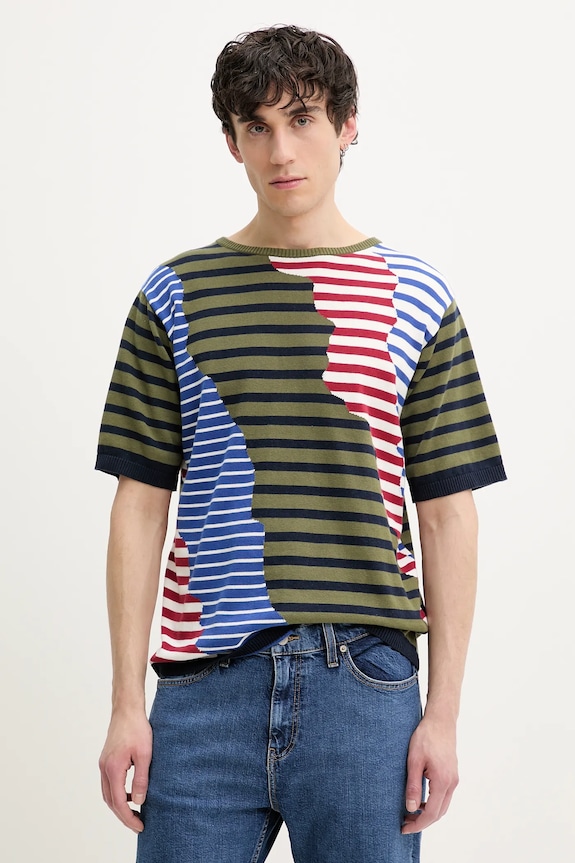 Desigual t-shirt bawełniany TERRANOVA wzorzyste zielony 25SMTF04