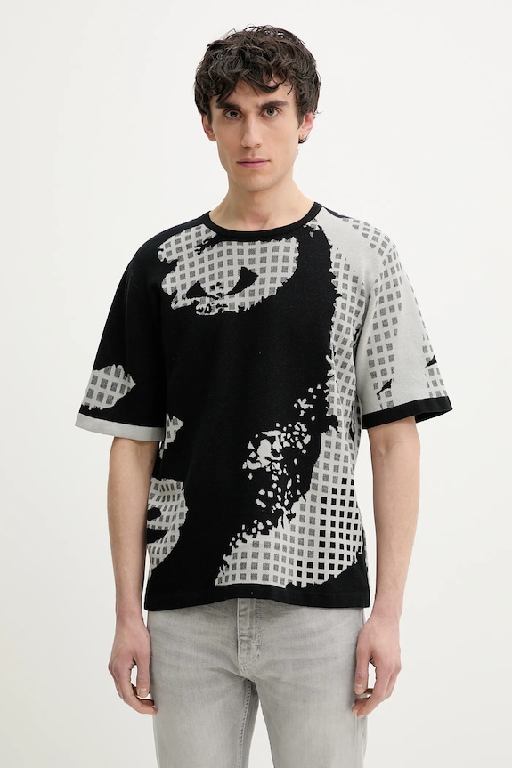 Bombažen pulover Desigual PALERMO Tanka črna 25SMTF06