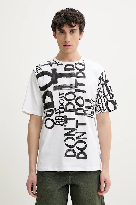 Desigual tricou din bumbac LONDON print alb 25SMTK12