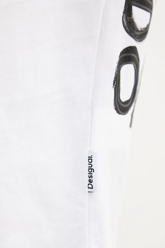 Desigual tricou din bumbac LONDON 25SMTK12 alb