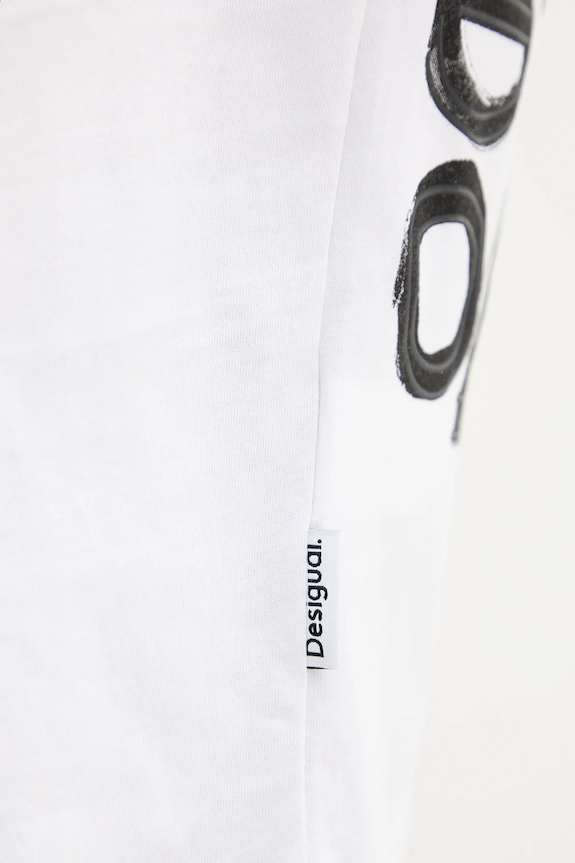 Desigual tricou din bumbac LONDON 25SMTK12 alb