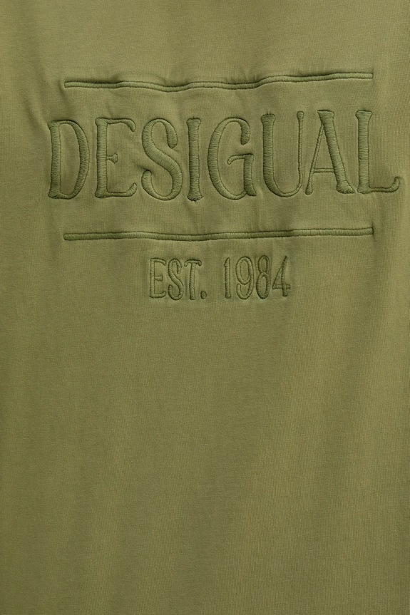 Pamučna majica Desigual WASHINGTONGR 25SMTK13 zelena