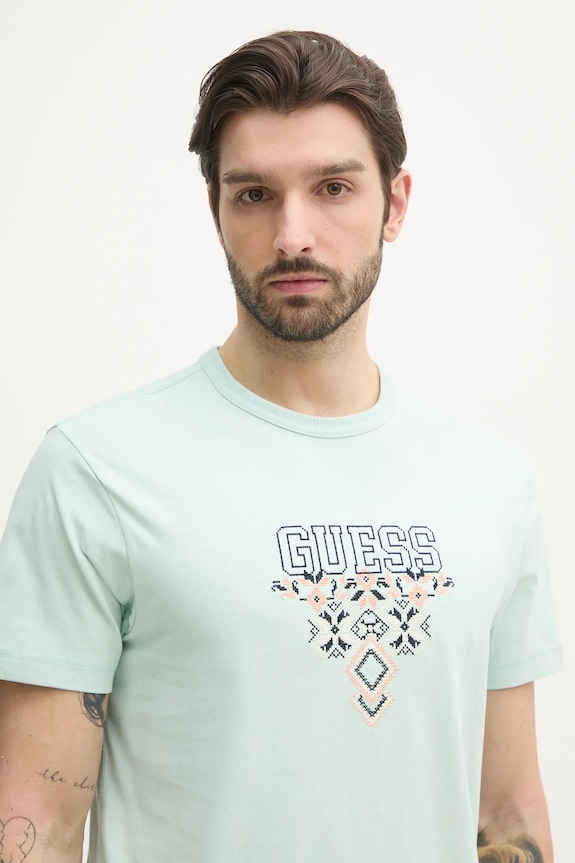 Одежда Хлопковая футболка Guess M5GI11.K8FQ4 зелёный