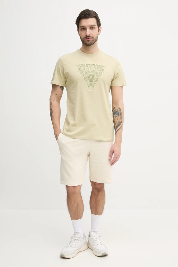 Хлопковая футболка Guess M5GI16.K8FQ4 бежевый SS25