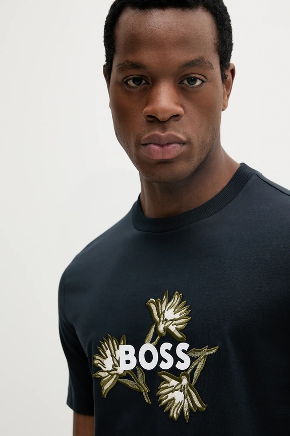 BOSS t-shirt in cotone blu navy 50536796