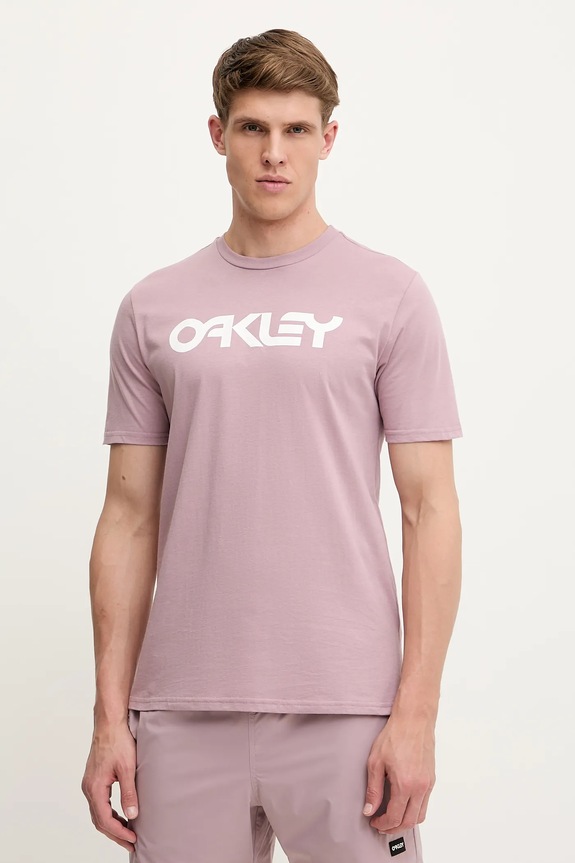 Oakley t-shirt da uomo in cotone MARK II sovrastampa rosa FOA404011
