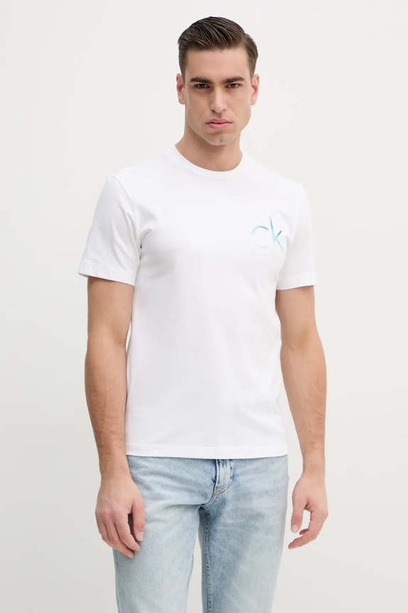 Bavlnené tričko Calvin Klein biela K10K114146