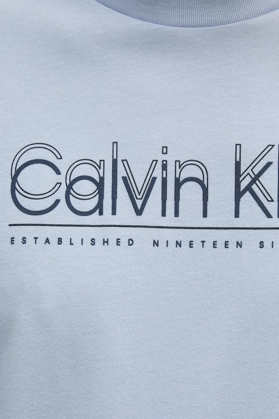 Βαμβακερό μπλουζάκι Calvin Klein μπλε K10K114149