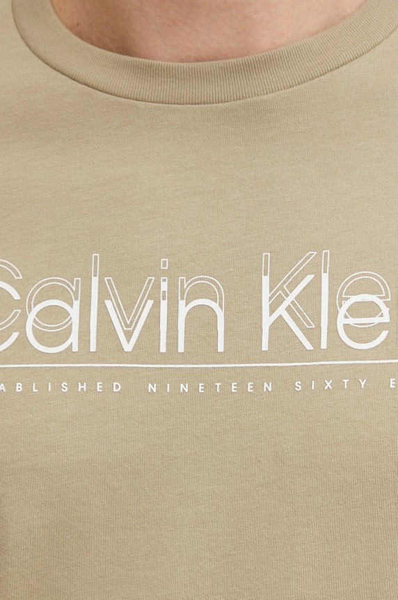 Calvin Klein t-shirt bawełniany zielony K10K114149