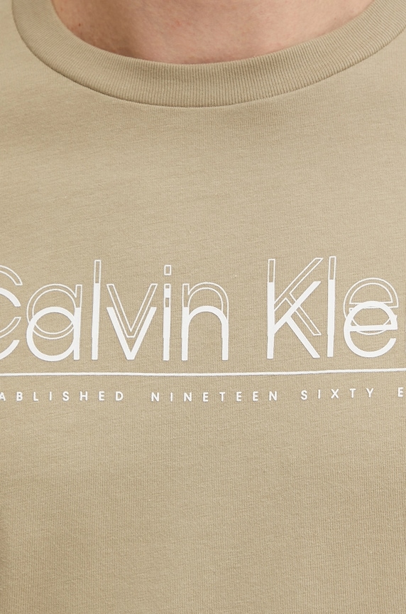 Calvin Klein t-shirt bawełniany zielony K10K114149