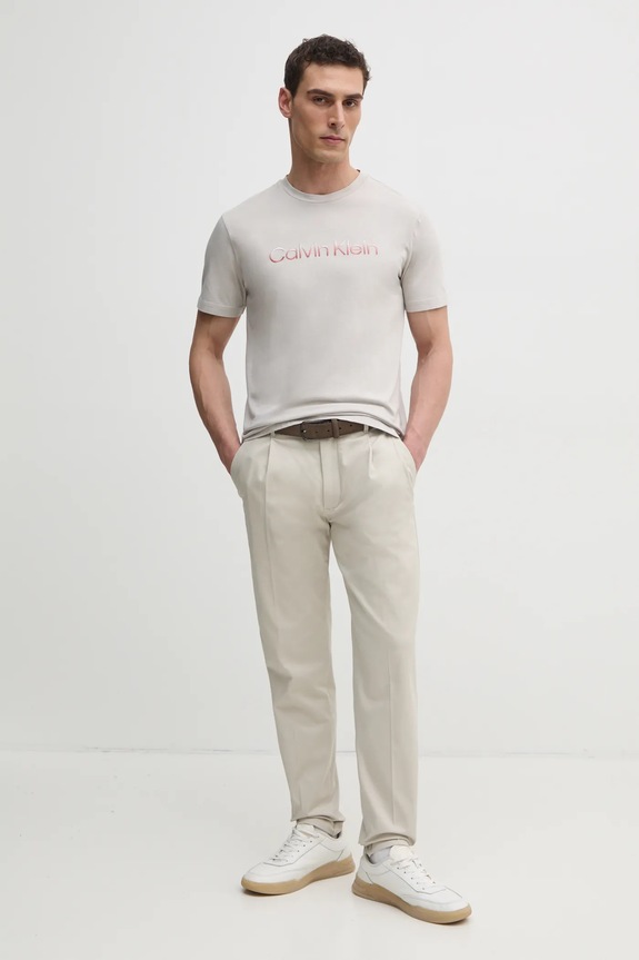 Calvin Klein t-shirt bawełniany K10K114155 beżowy SS25