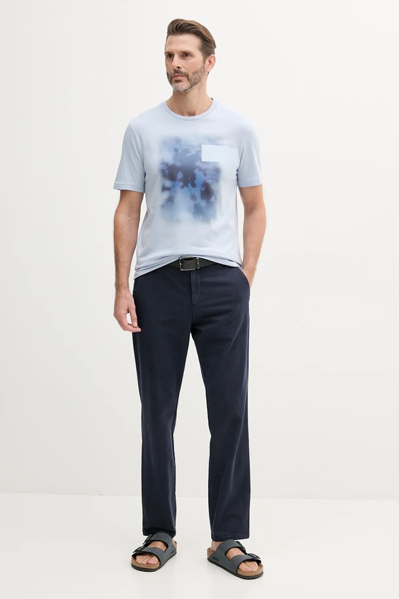 Βαμβακερό μπλουζάκι Calvin Klein K10K114157 μπλε SS25