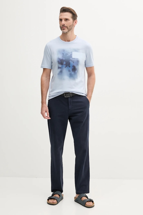 Βαμβακερό μπλουζάκι Calvin Klein K10K114157 μπλε SS25