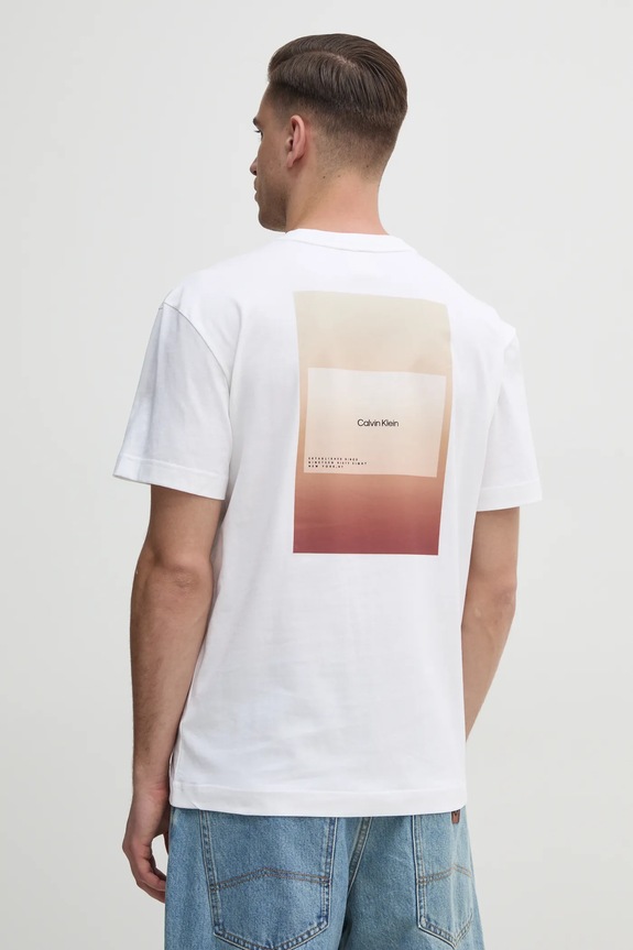 Oblečenie Bavlnené tričko Calvin Klein K10K114158 biela