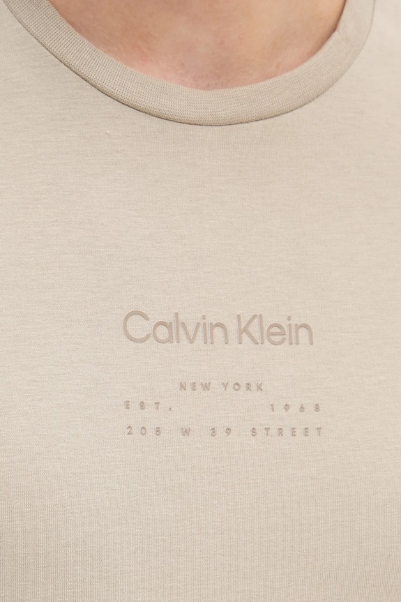 Calvin Klein t-shirt bawełniany K10K114172 beżowy