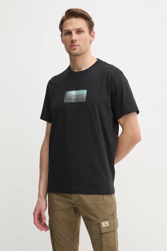 Calvin Klein t-shirt bawełniany nadruk czarny K10K114174