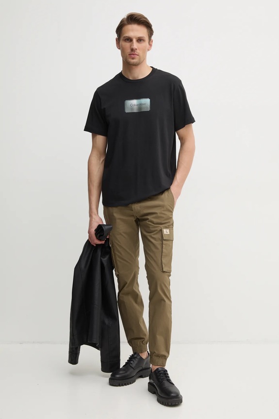 Calvin Klein t-shirt bawełniany K10K114174 czarny SS25